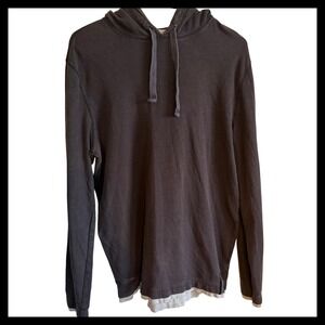 Calvin Klein Jeans Mens Hoodie Gray Cotton Size M Long Sleeve Casual